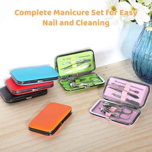 30 Sets Bulk Manicure Kit Nail Set Nail Clippers and Beauty Tools Portable Set Professional 7-in-1 Nail Care Kit with Stainless Steel Tools, Travel Case, Ideal for Mother¡¯s Day Gifts (7-in-1)