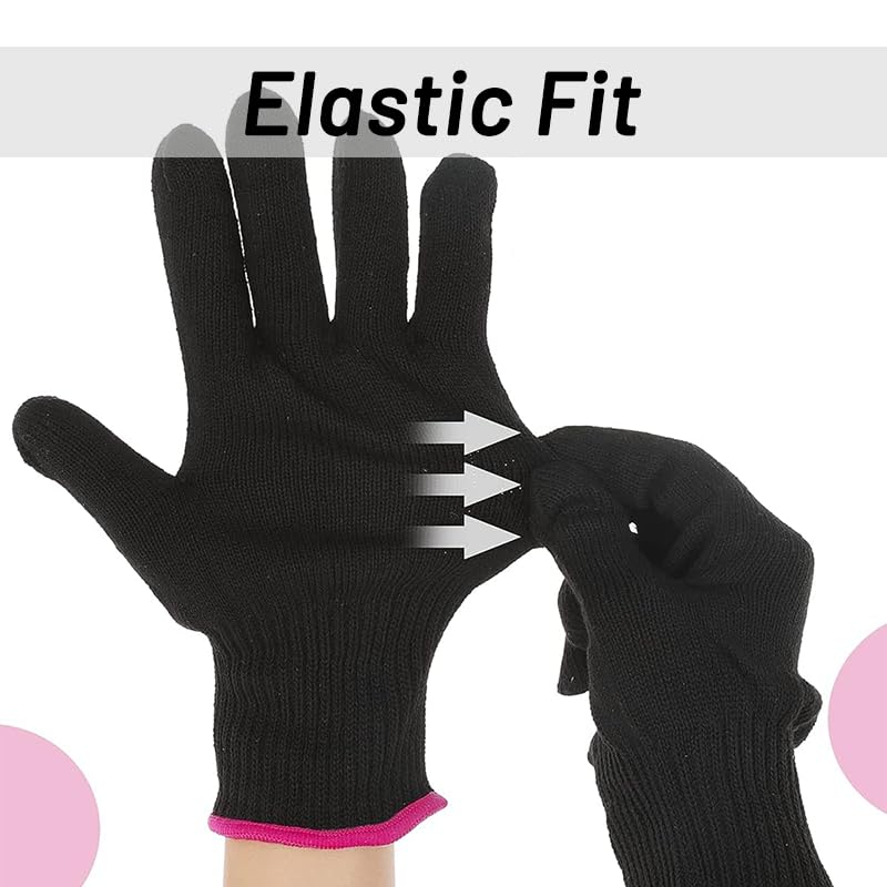 Heat Resistant Gloves for Hair Styling - 2 Pair Set
