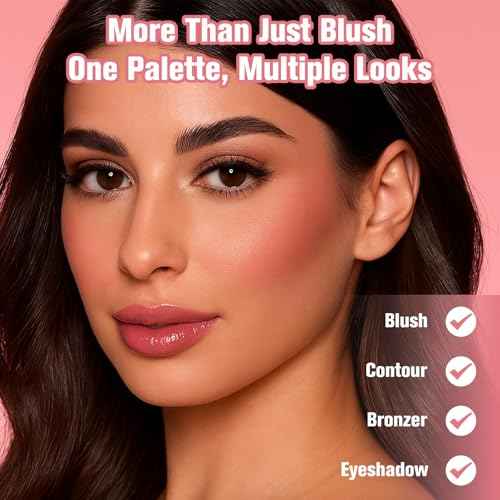 8 Colors Face Matte Blush Palette Shading Blusher - Buildable Facial Cheek Blusher Contour Bronzing Pressed Powder Makeup Pallet Women Gift Set (8 Colors Face Blush Palette)