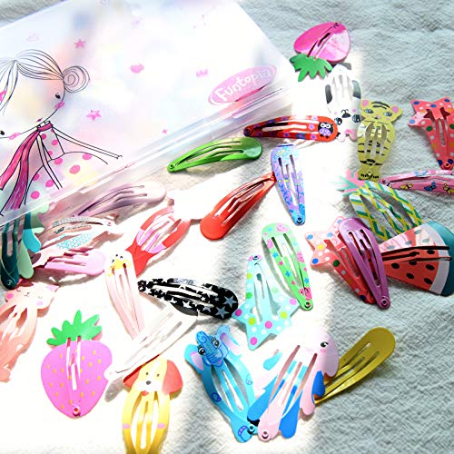 100 Pcs Snap Hair Clips for Girls, Kids & Women | Funtopia