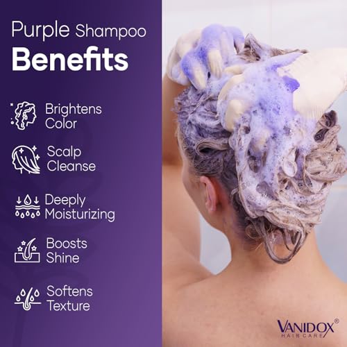 VANIDOX Purple Shampoo for Silver & Grey Hair, 16 fl oz