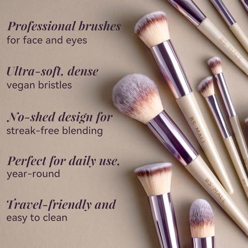 BS-MALL 18-Piece Makeup Brush Set with Case