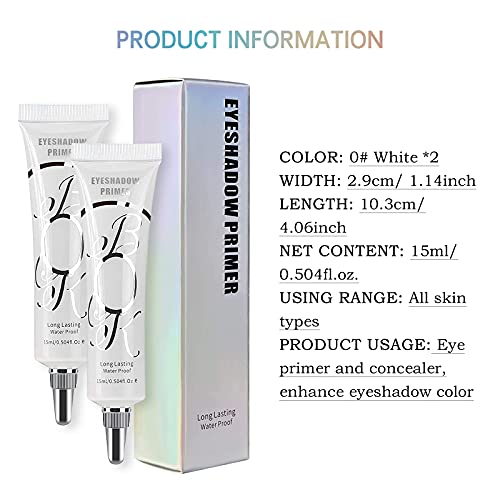 LOKFAR Matte Eyeshadow Primer 2 Pack - White Base, No Crease