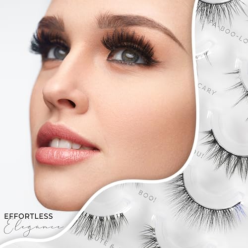 Profusion Cosmetics Casper the Friendly Ghost 5 Pair Faux Mink Lash Set for Effortless Elegance and Lightweight Design, Flexible Lash Band With Soft and Comfortable Feathery for any Eye Shape