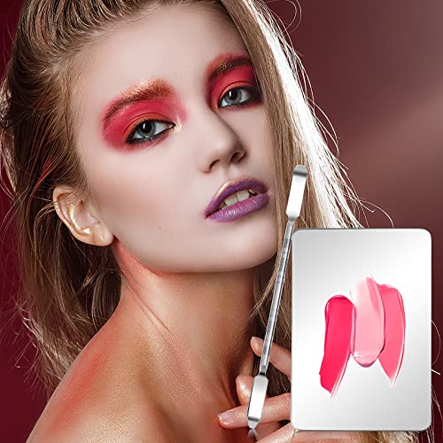 Lusofie Stainless Steel Makeup Mixing Palette with Spatula - Professional Foundation & Eyeshadow Tool