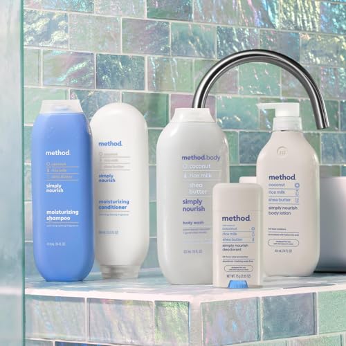 Bundle of Method Pure Peace Body Wash, 18 oz (Pack of 1) + Method Simply Nourish Body Lotion, 14 oz (Pack of 1)