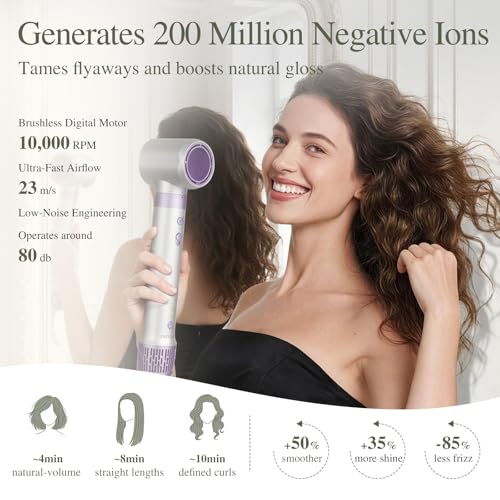 5-in-1 Hot Air Styler with 110K RPM Motor - Hair Dryer, Straightener & Curler