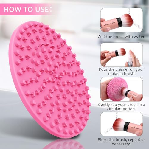 Makeup Brush Cleaner Set with Silicone Mat & Shampoo
