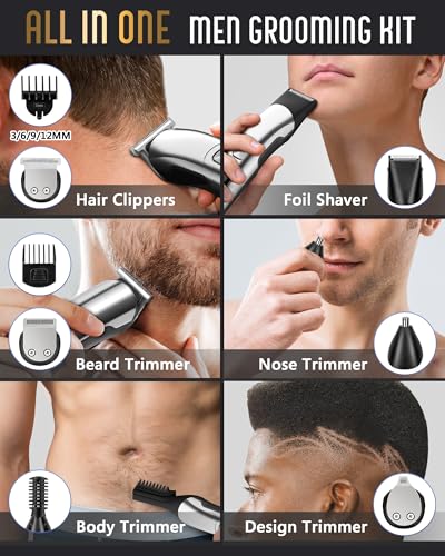 Ufree Beard Trimmer - 6-Head Grooming Kit, Waterproof Electric Razor