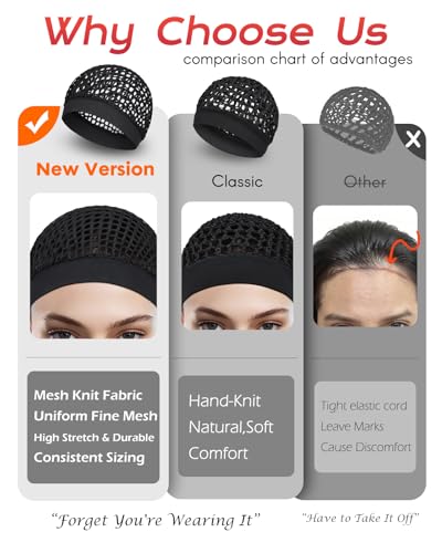 2 Pack Black Hair Nets for Sleeping - Comfortable & Secure Fit