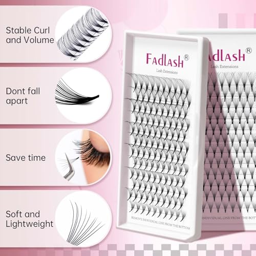 Premade Fans Eyelash Extensions 12D 0.07 D Curl Mixed Tray Premade Lash Fans Middle Stem Lashes Extension Premade Volume Fans Pro Point (12D-0.07-D, 15-20mm)