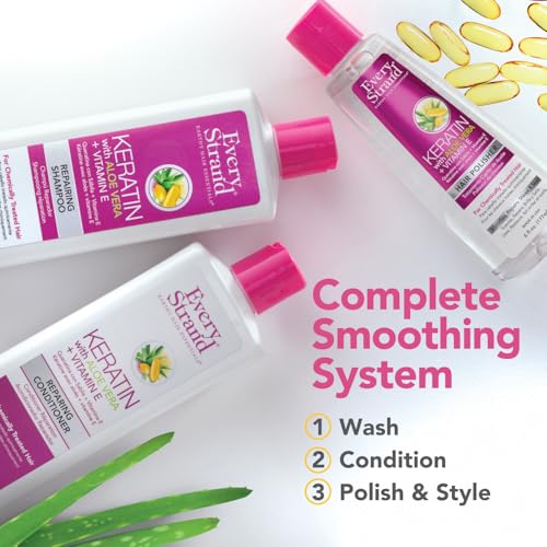 Every Strand Keratin Shampoo Conditioner Set with Hair Polisher