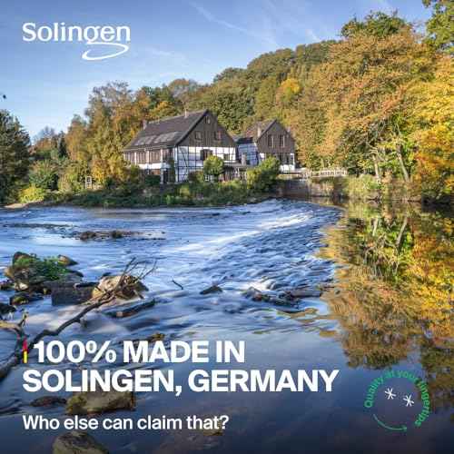 GERMANIKURE Beard and Mustache Scissors - FINOX Stainless Steel Professional Manicure Tools in Leather Case - Ethically Made in Solingen Germany - 4706