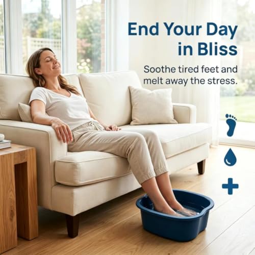 Foot Soaking Tub with Massage Nodes - Relaxation Basin for Home Spa