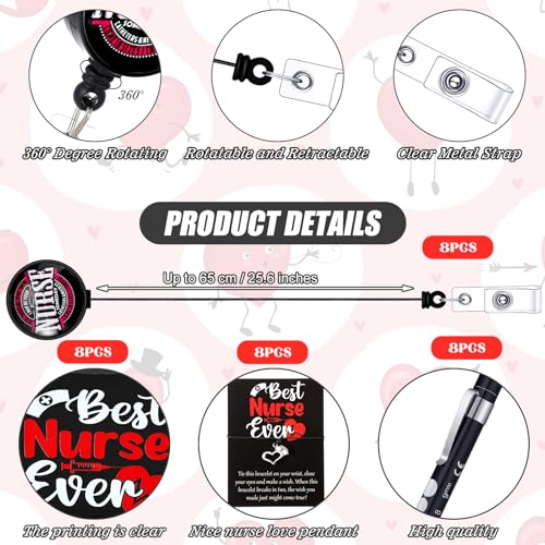 72 Pcs Nurses Gifts Bulk Nurses Week Appreciation Gift Women with Socks Makeup Bags Penlight Badge Reels Headband Bracelet Hair Rope for Employees Doctors Team Nursing Pharmacists Staff