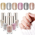 SAVILAND Diamond Glitter Nail Polish Set 6 Colors, Quick Dry, 0.34 Fl Oz Each, Pack of 6