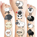 100PCS Sheep Lamb Temporary Tattoos Theme Eid Mubarak Birthday Party Decorations Favors Supplies Cute Farm Barnyard Animal Tattoo Stickers Gifts For Kids Boys Girls School Rewards Prizes Carnival