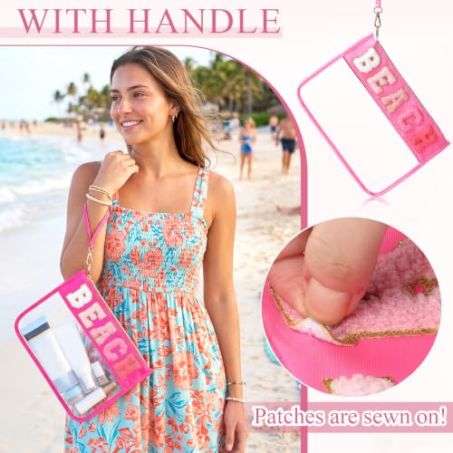 Chenille Letter Zipper Pouch 12-Pack - Clear PVC Beach Bag