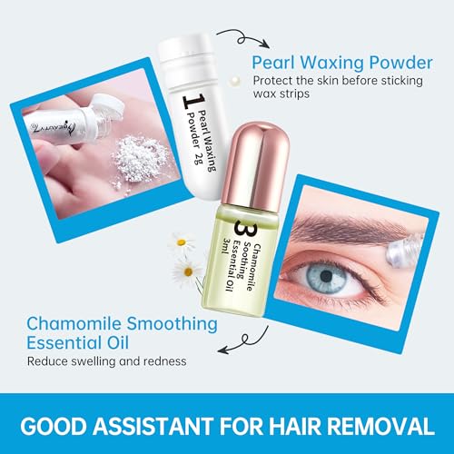 Beauty7 Men's Sensitive Eyebrow Wax Strips, Eyebrow Waxing Strips, 24 Strip with Pearl Powder Essential Oil, for Sensitive Skin
