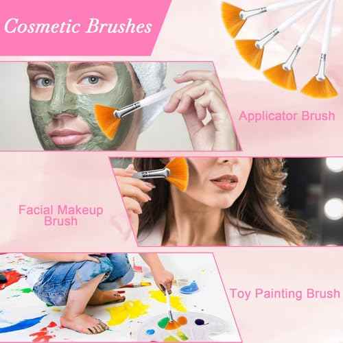 DLUGOPIS 34 Pcs Esthetician Facial Supplies Set: 4 Gold Bowls, 10 Mud Mask Applicators, 4 Cosmetic Brushes, 12 Compressed Sponges, 4 Facial Headbands for Unisex Face Cleansing