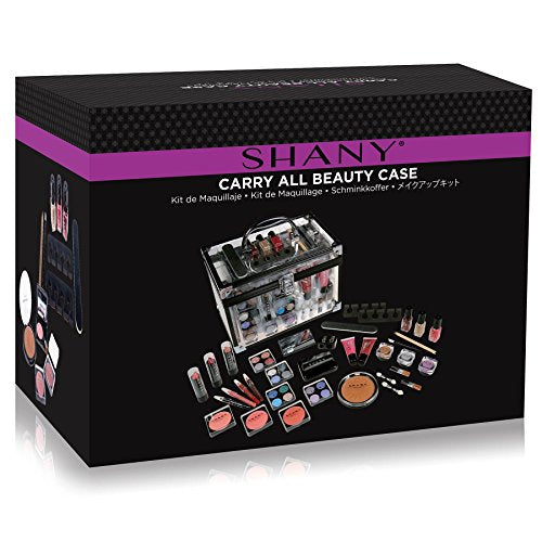 SHANY Carry All Makeup Train Case with Brushes, Palettes & Organizer