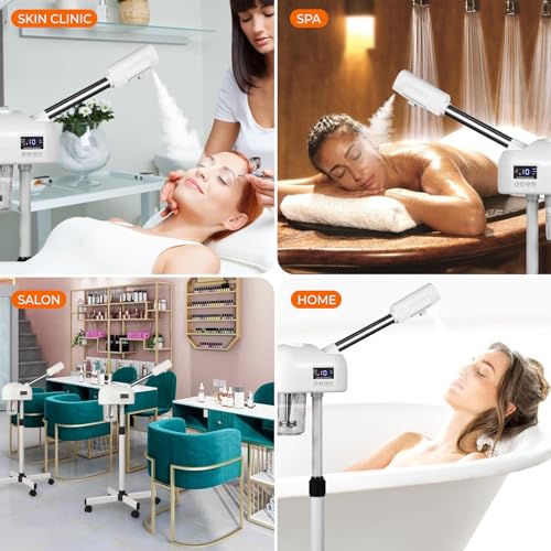 Professional Facial Steamer with Timer & Wheels for Spa