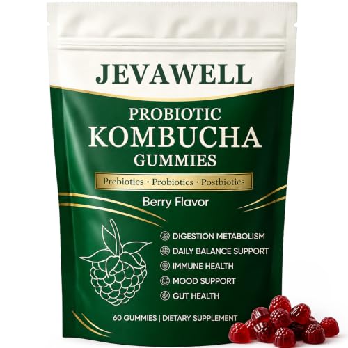 Kombucha Probiotic Gummies - Gut Health & Digestion Support, 60 Count