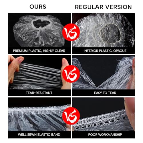 Large Disposable Shower Caps - Thick Waterproof Hair Cover 30 Pack - Clear - Variations of THIS listing