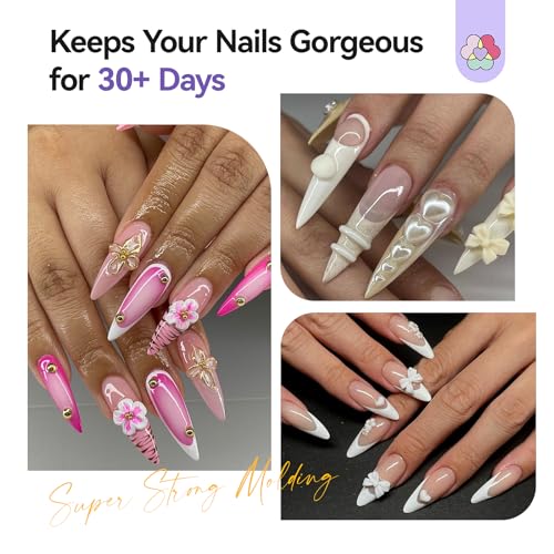 SAVILAND White 3D Nail Gel - Strong Sculpting, No Wipe, Long-Lasting Nail Art