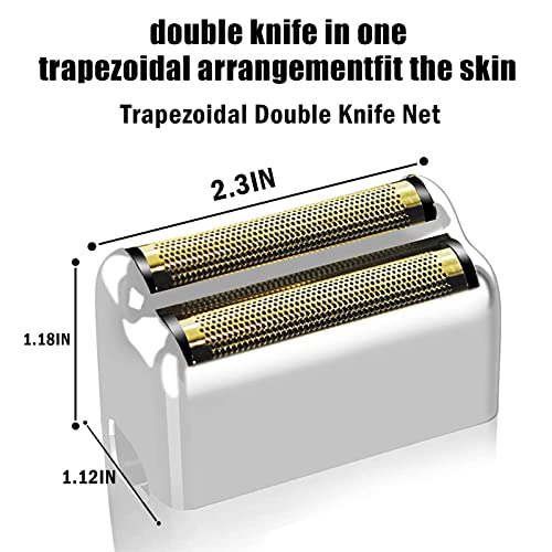 Shaver Replacement Foil and Cutters compatible with BaBylissPRO Barberology Double FXFS2 (Silver)
