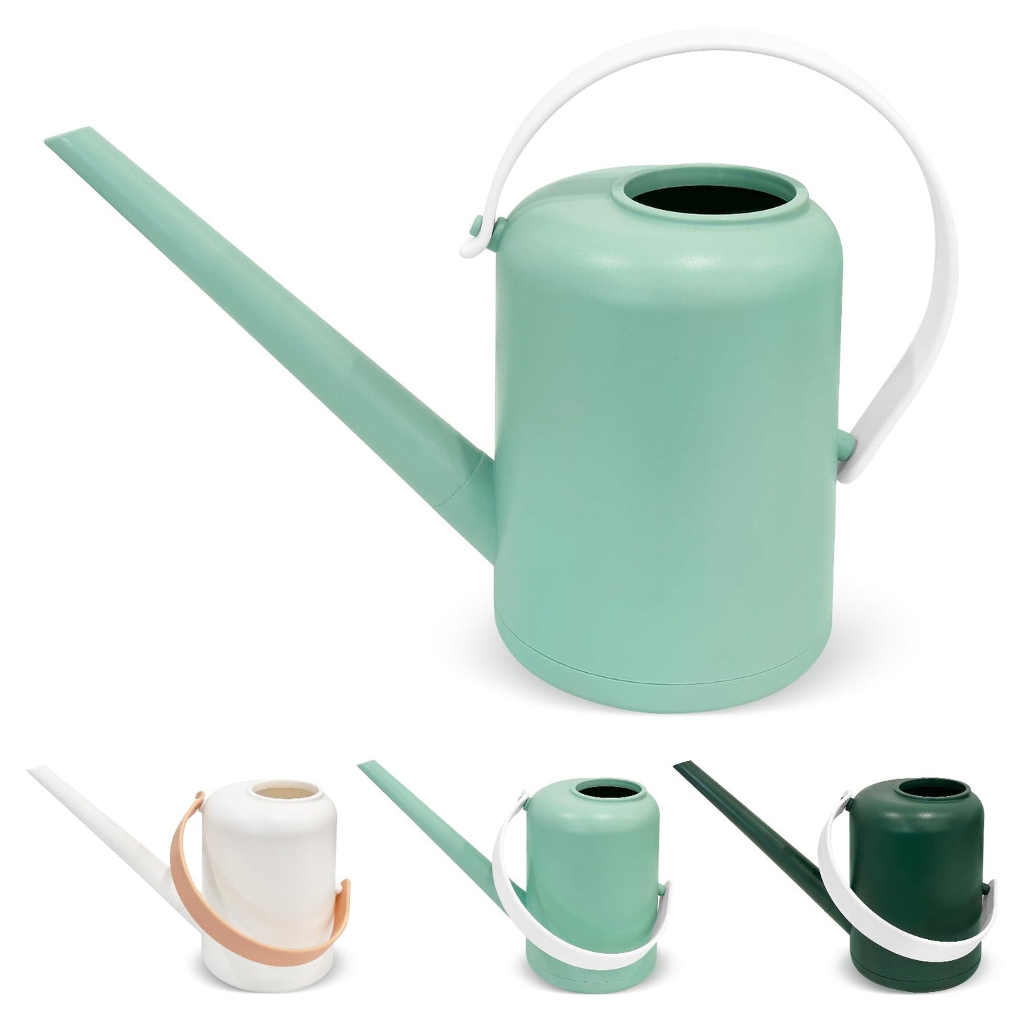 Watering Can for Indoor Plants, Small Watering Cans for House Plant Garden Flower, Long Spout Water Can for Outdoor Watering Plants 1.8L 1/2 Gallon (Green, 1.6L)