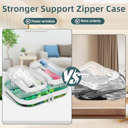 Clear Hard Shell Zipper Cases 3-Pack Storage Organizer