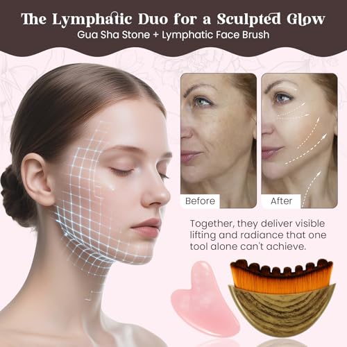 Gua Sha & Lymphatic Face Brush Set for Radiant Skin