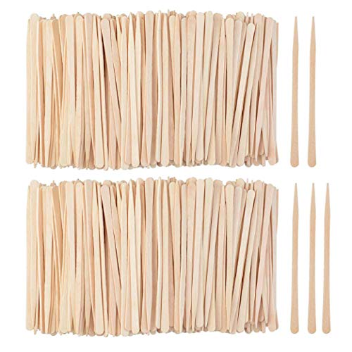 1200 Pcs Wooden Waxing Sticks with Pointed Handle - Small Wax Spatulas for Hair Removal