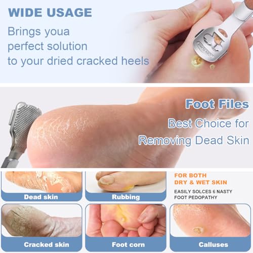 Professional Stainless Steel Foot Callus Shaver Set - 36 Pcs Pedicure Kit