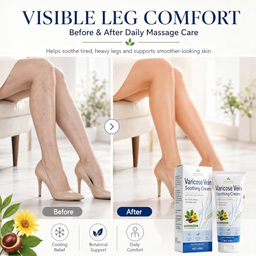 Coregnosis Varicose Veins Cream for Legs - 2 Oz, Non-Greasy Formula