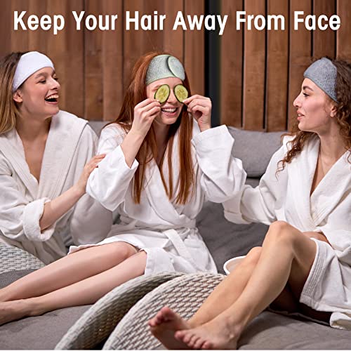 Giegxin 25 Pcs Spa Headbands - Adjustable Coral Fleece Hair Wraps