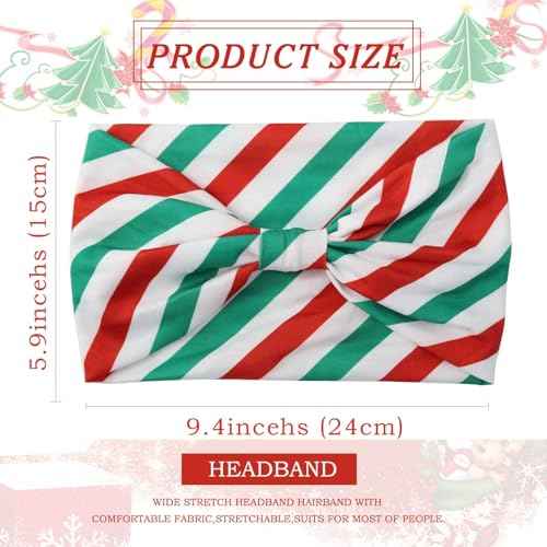 Olbye Christmas Headbands Women Wide Knotted Headband Elastic Nonslip Hairbands Workout Red Head Bands Turban Head Wraps Running Yoga Hair Scarfs Xmas Hair Accessories for Women(Xmas B)
