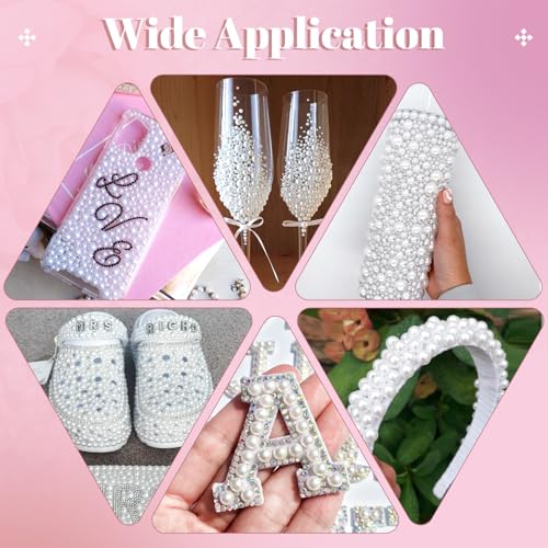 White Flatback Pearls Bedazzling Kit (2-10mm) with B7000 Glue & Tools