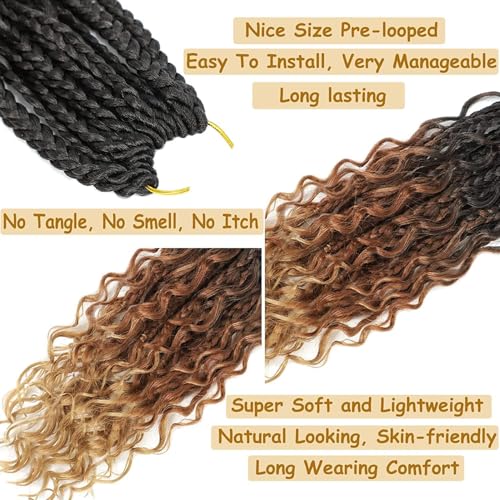 Goddess Box Braids Crochet Hair 12 Inch 8 Packs - Pre-Looped