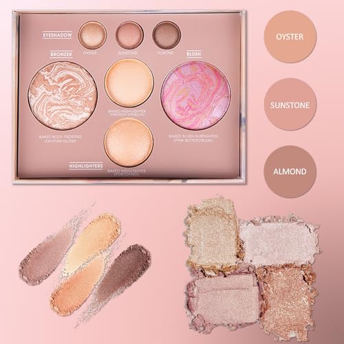 7-Color Baked Face & Eye Palette – All-in-1 Makeup Compact