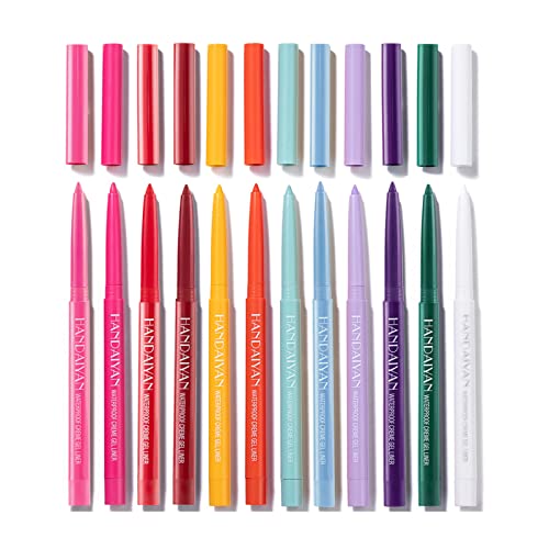 FantasyDay 12Pc Waterproof Eyeliner Pencil Set - Colorful