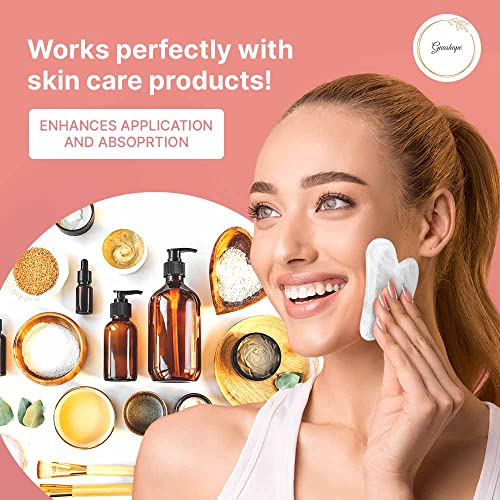 Natural White Quartz Gua Sha Facial Tools | Guasha Tool for Face Sculpting, Shaping, Reduce Puffiness, Tension Relief | Stone for Eyes, Face and Body