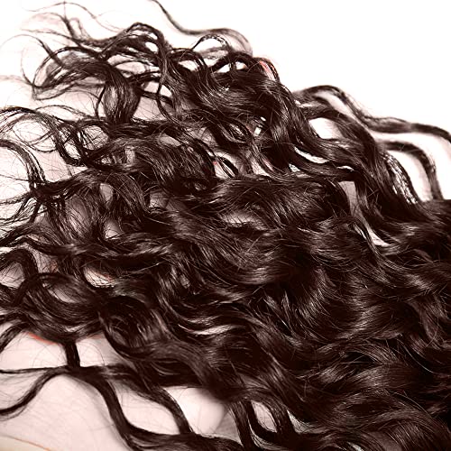 WuvuSnm Dark Brown Water Wave Human Hair Bundles - 28-32 inch