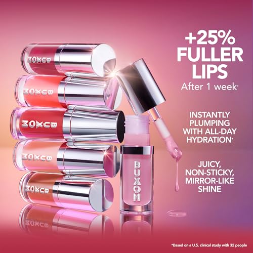 Buxom Full On Glossy Lip Oil in Berry Blast Power Line Plumping Lip Liner in Recharged Ruby