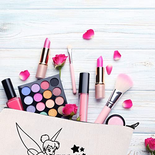 BDPWSS Fairy Tales Makeup Bag For Girls Think Happy Thoughts Cosmetic Makeup Bag For Friend Sister Inspirational Gift (think happy thoughts)