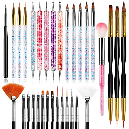 32Pcs Professional Nail Art Brush Set & Dotting Tools for Acrylic Designs