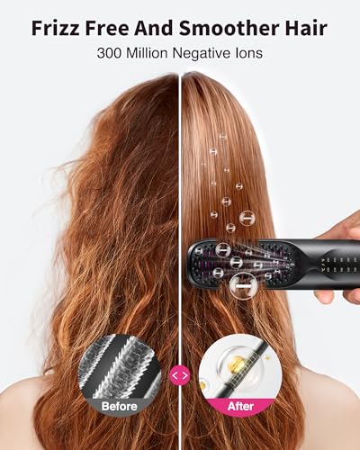 Bopcal Cordless Hair Straightener Brush - Mini Portable Ionic Comb
