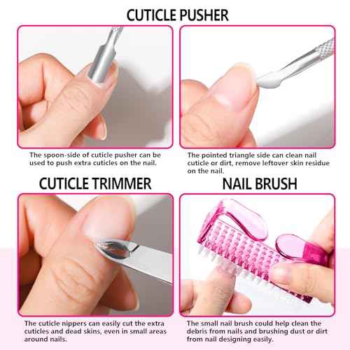 FANDAMEI Nail Kit, Manicure Kit For Women, Nail Care Kit With Glass Nail File, 5pcs 180/240 Grit Nail Files For Natural Nails, Cuticle Oil, Cuticle Trimmer, Cuticle Pusher, Manicure Set