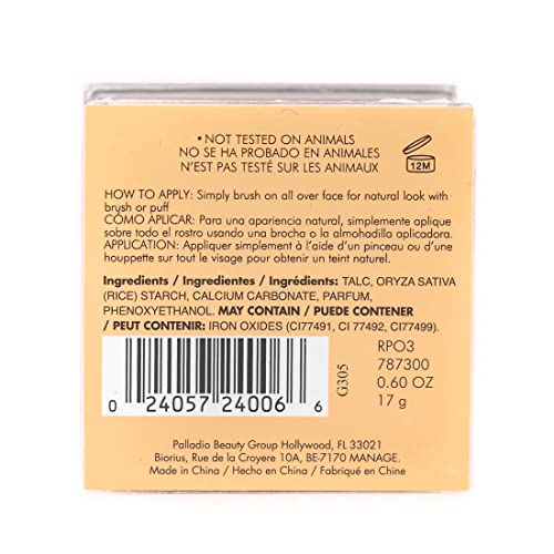 Palladio Rice Powder, Natural, Loose Setting Powder, Absorbs Oil, Leaves Face Looking and Feeling Smooth, Helps Makeup Last Longer For a Flawless, Fresh Look